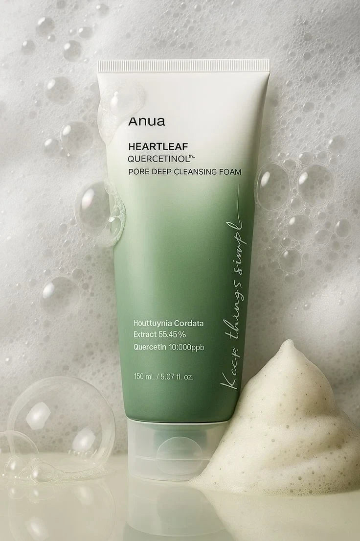 Anua Heartleaf Quercetinol Pore Deep Cleansing Foam - Deep Exfoliating Face Wash
