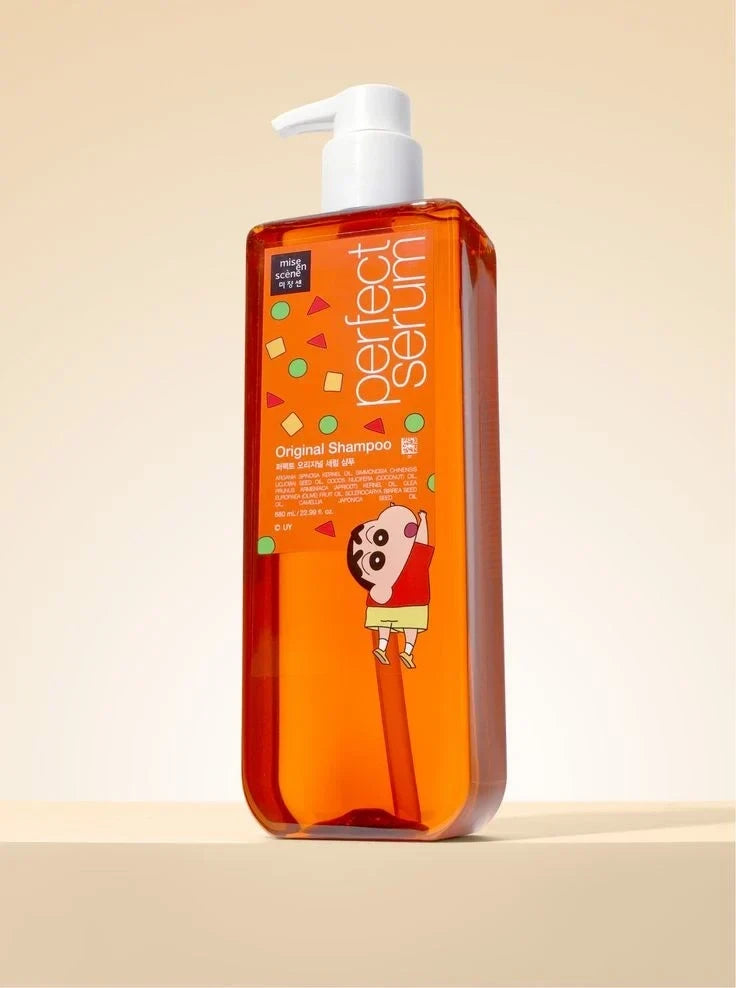 Mise En Scene Perfect Serum Set (Crayon Shin-Chan Edition) - Best Repair Serum Duo for Damaged & Frizzy Hair