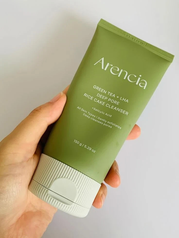 Arencia Green Tea + LHA Deep Pore Rice Cake Cleanser - Exfoliating Face Wash