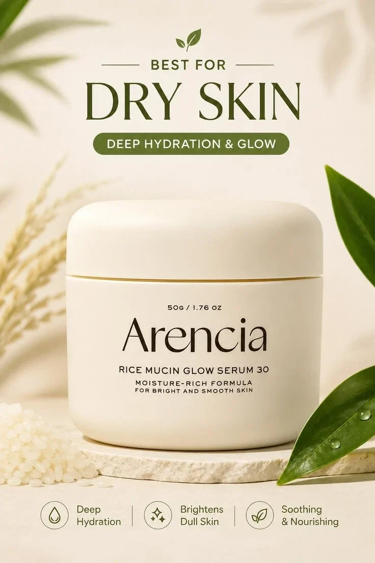 Arencia Rice Mucin Glow Serum 30ml - Deep Hydration & Radiant Glass Skin