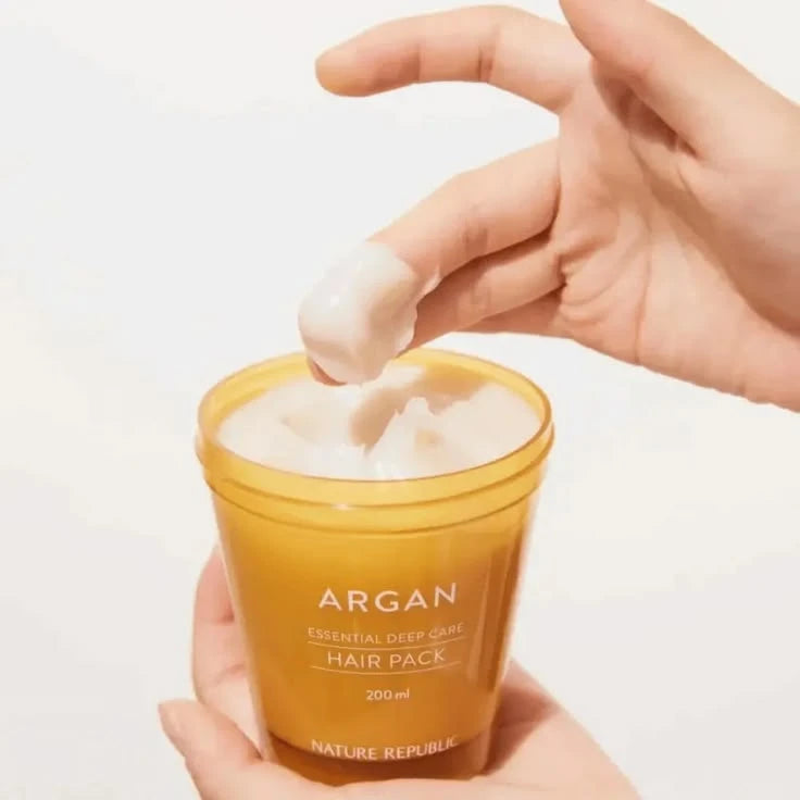 Nature Republic Argan Essential Deep Care Hair Pack 200ml - Intensive Nourishing & Repairing Hair Mask