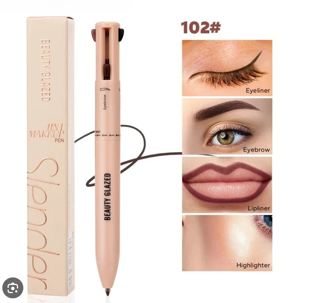 Beauty Glazed 4-in-1 Makeup Pen (Eyeliner, Brow, Lip, Highlighter) - Viral Travel Makeup