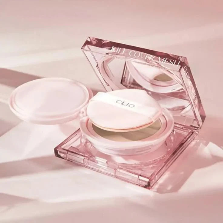 Clio Kill Cover Mesh Glow Cushion Foundation 21N Linen - Long-Lasting Glass Skin Cushion with SPF 50+