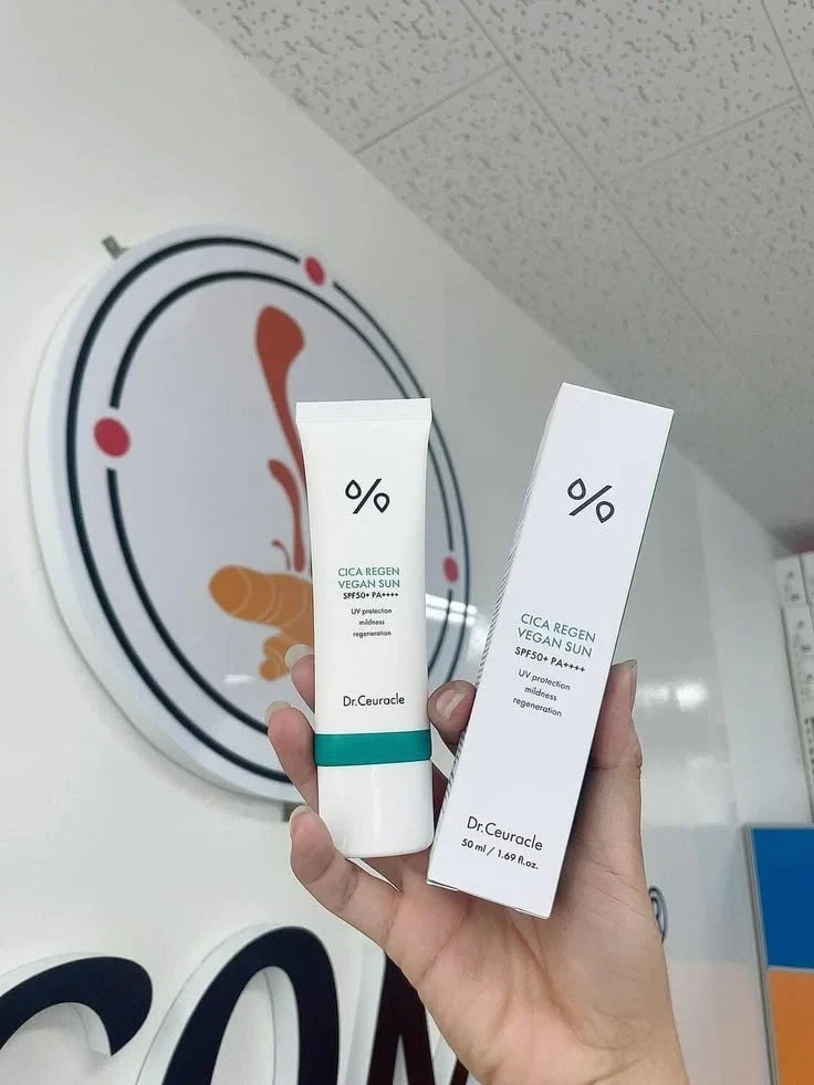 Dr. Ceuracle Cica Regen Vegan Sun SPF 50+ PA++++ 50ml - Soothing & Hydrating Vegan Sunscreen