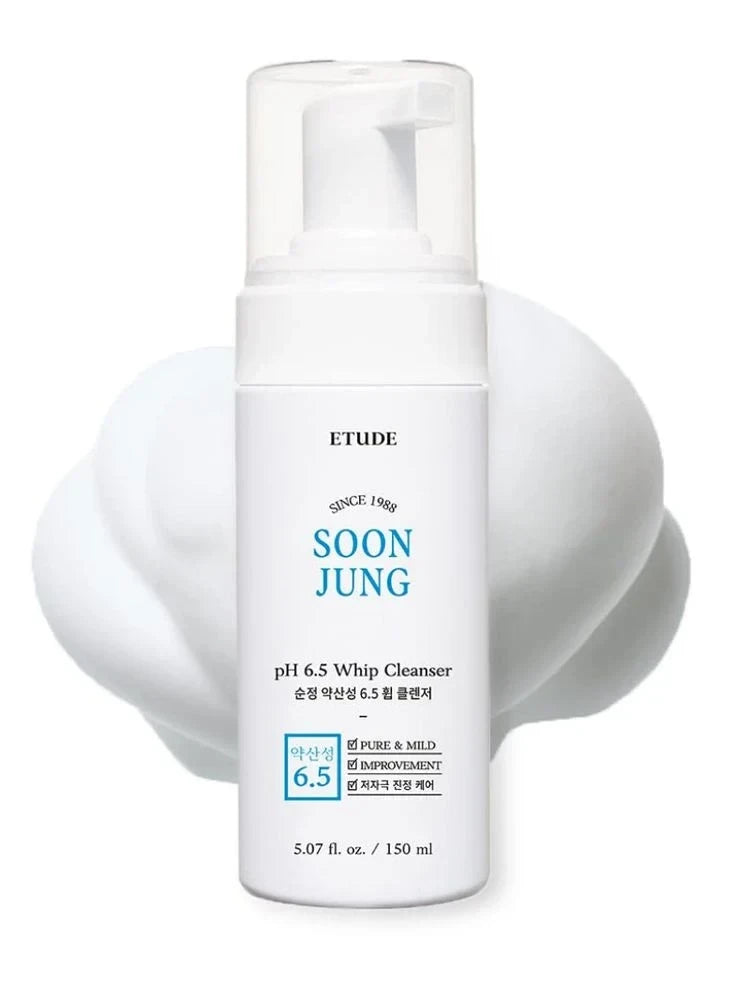 Etude House SoonJung pH 6.5 Whip Cleanser - Gentle Hypoallergenic Face Wash