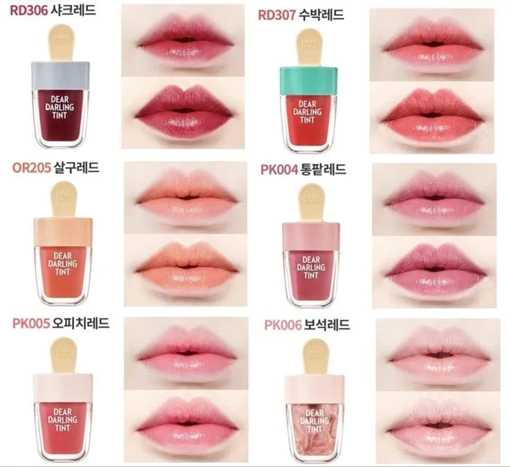 Etude Dear Darling Water Gel Tint Ice Cream Edition Watermelon Red RD307 - Hydrating Lip Tint