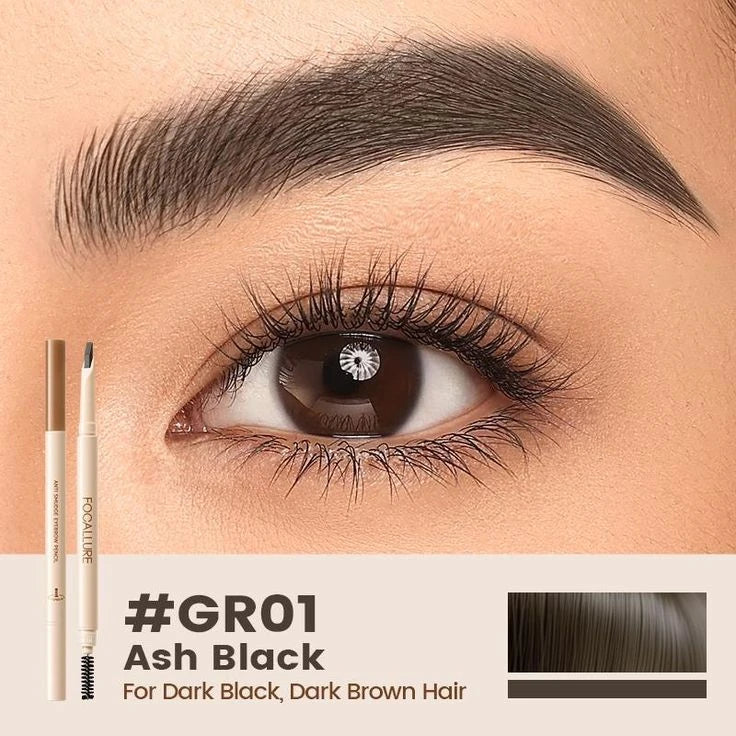 Focallure Tinted Brow Ink Pen 1 Dark Grey - Long Lasting Waterproof Eyebrow Pencil