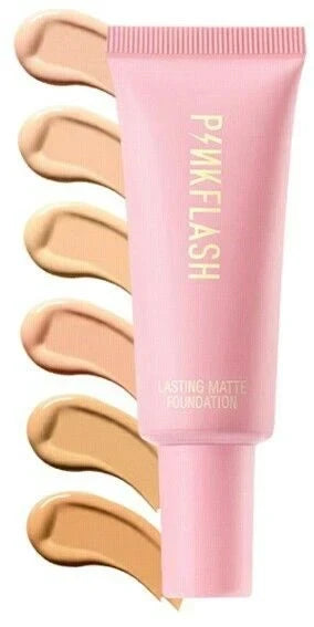 PinkFlash Lasting Matte Foundation 2 Sand Beige - Full Coverage Oil-Control Liquid Foundation