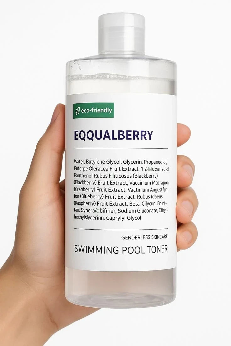 EQQUALBERRY Swimming Pool Toner 300ml - Deeply Hydrating & Gentle Exfoliating Facial Toner