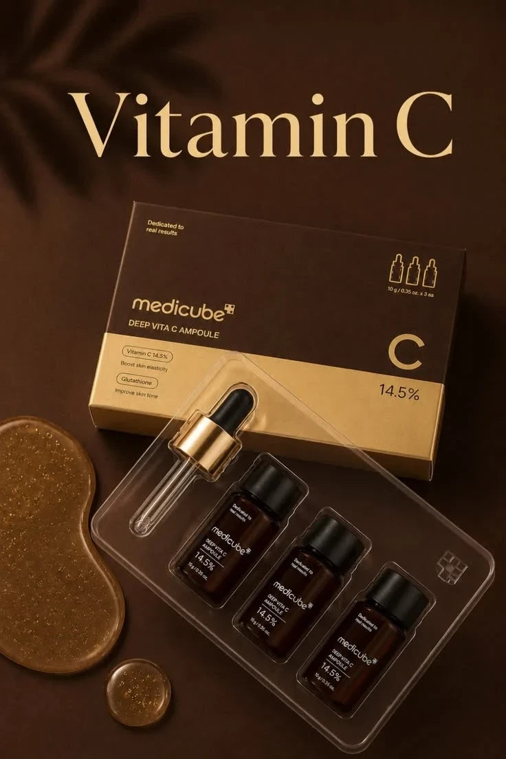 Medicube Deep Vita C Ampoule Set (3 Bottles) - Professional Strength Brightening & Dark Spot Correcting Serum