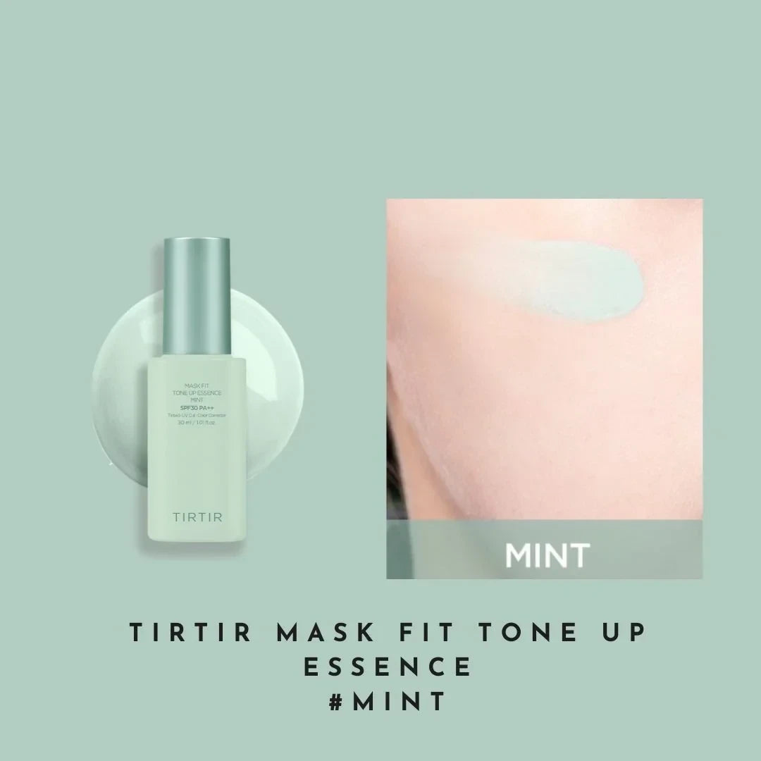 Tirtir Mask Fit Tone Up Essence Mint 30ml - Color Correcting & Hydrating Makeup Base SPF30 PA++