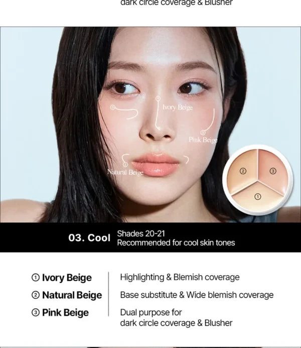 TFIT Cover Up Pro Concealer Palette 04 Dark - Full Coverage Korean Concealer for Tanned Skin