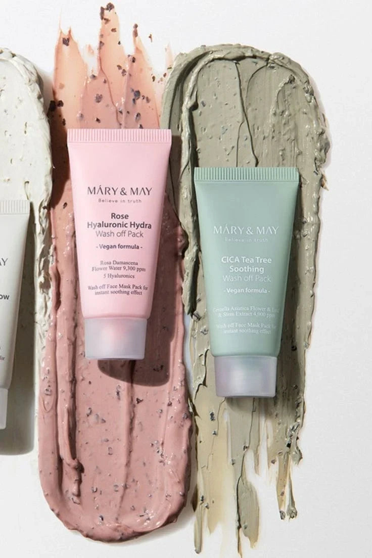 Mary & May Vegan Wash Off Mask Mini Gift Set - Premium Clay Mask Trio