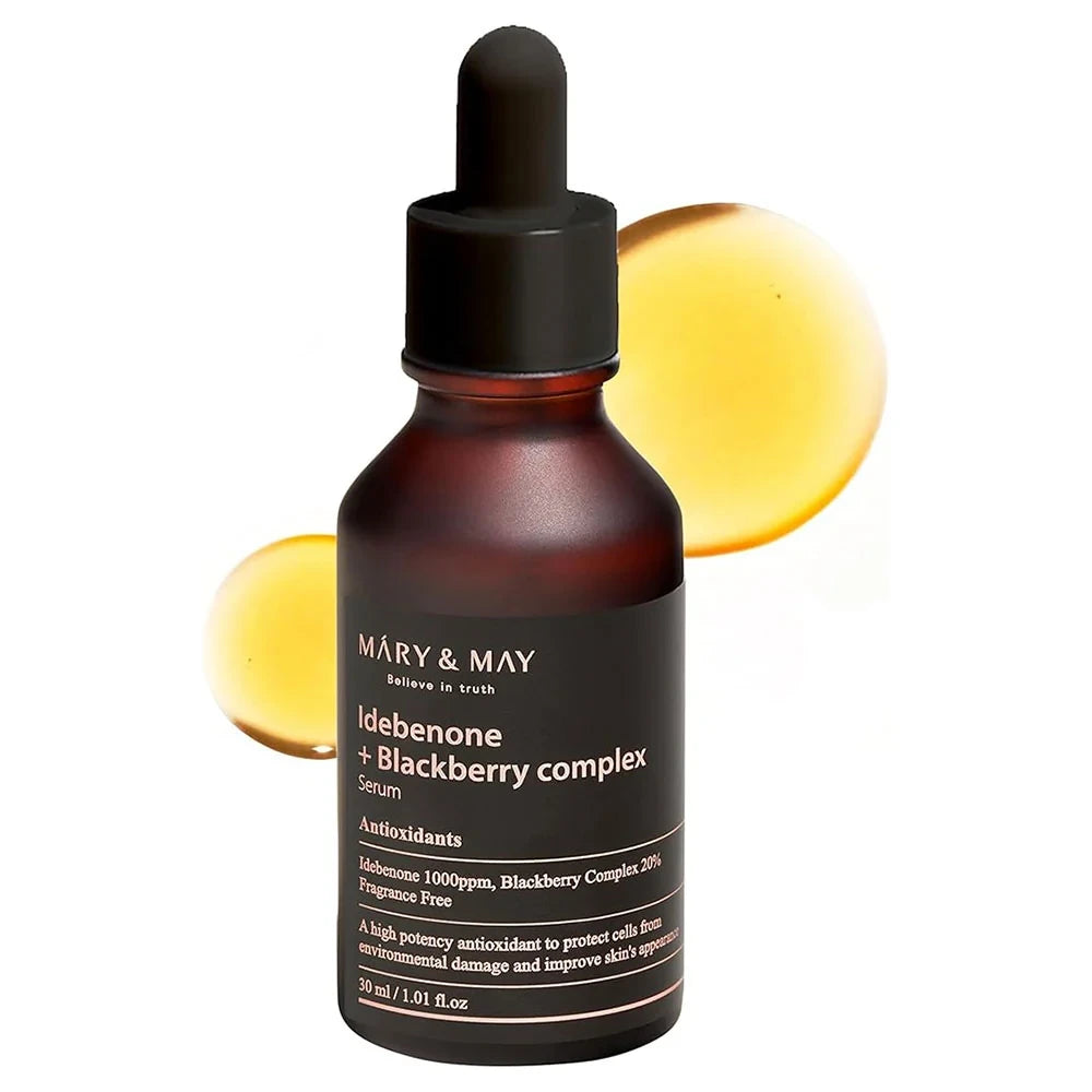 Mary & May Idebenone + Blackberry Complex Serum 30ml - Advanced Anti-Aging & Brightening Antioxidant Serum