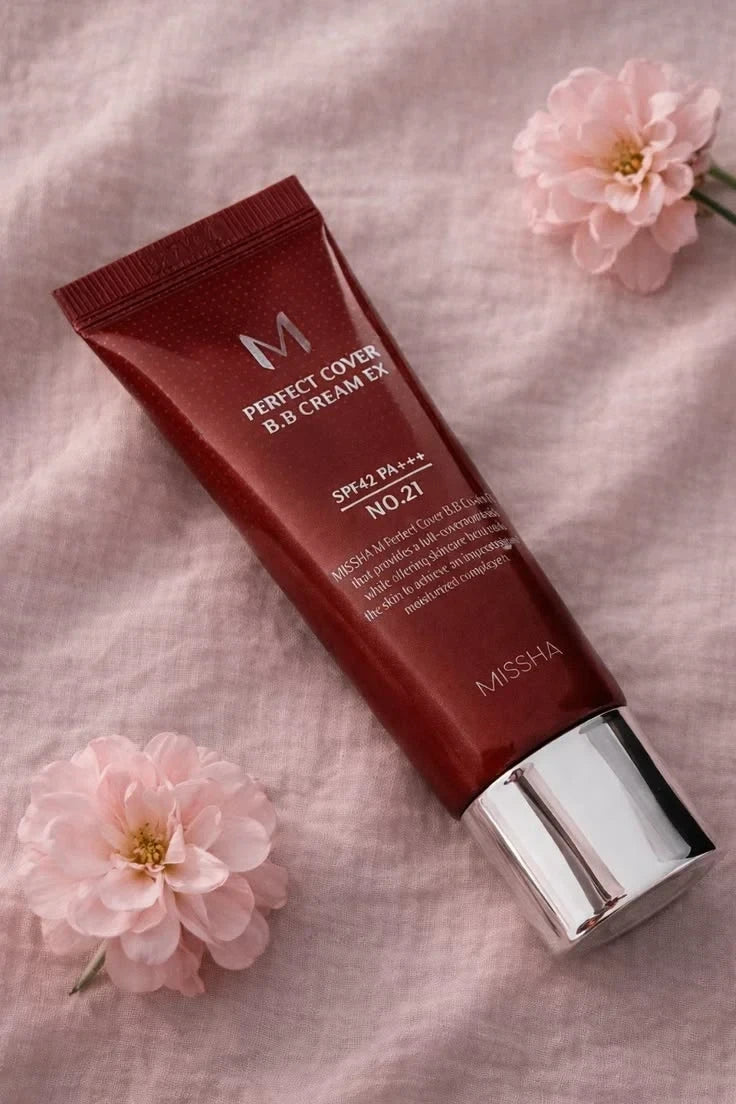 Missha M Perfect Cover BB Cream SPF42 PA+++ (No.23 Natural Beige) 50ml - High Coverage, Anti-Aging & Flawless Skin Tint