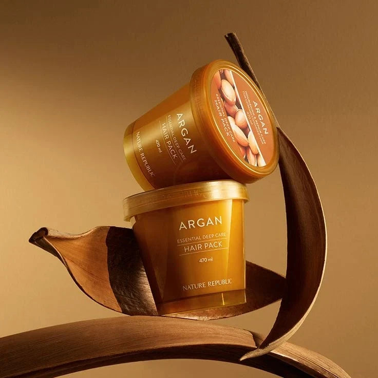Nature Republic Argan Essential Deep Care Hair Pack 200ml - Intensive Nourishing & Repairing Hair Mask