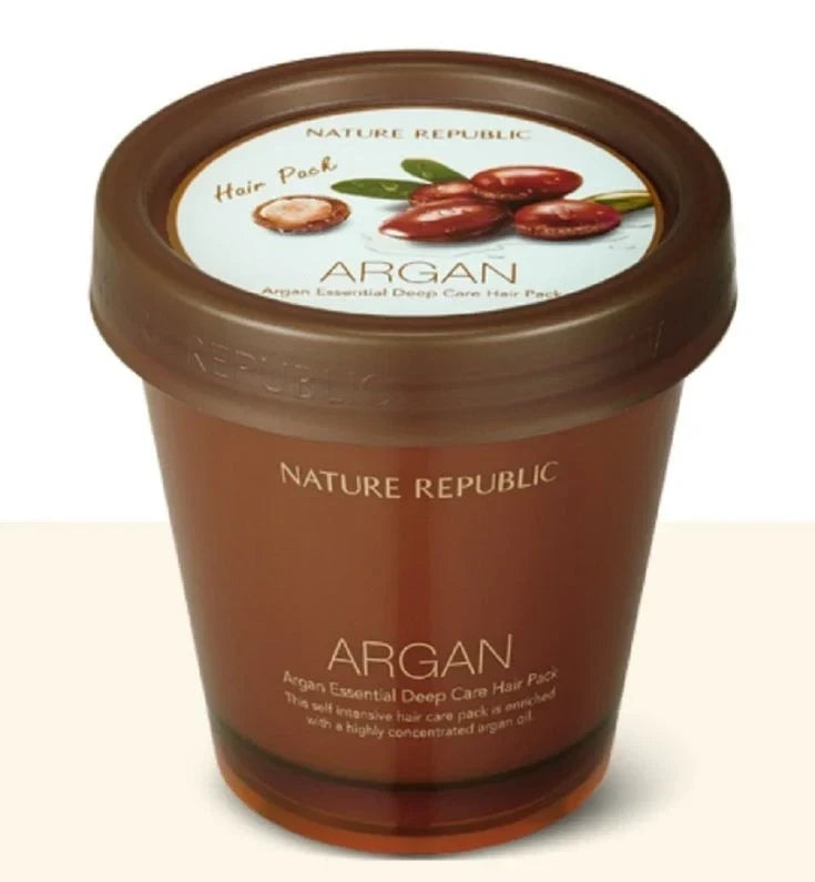 Nature Republic Argan Essential Deep Care Hair Pack 200ml - Intensive Nourishing & Repairing Hair Mask