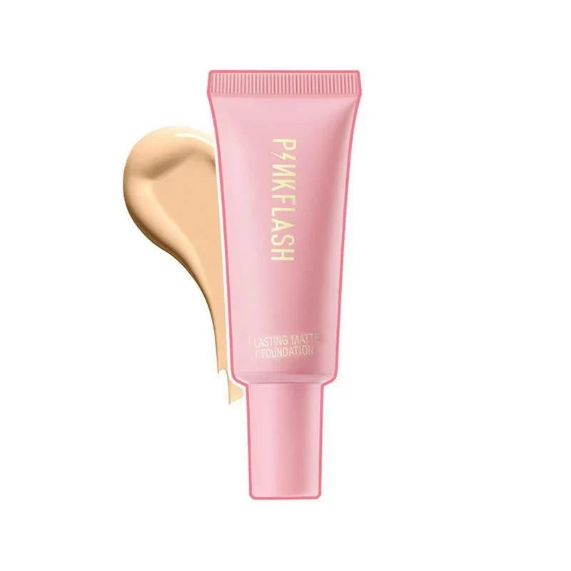 PinkFlash Lasting Matte Foundation (Shade: 4 Medium Peach) - Full Coverage & Oil-Control