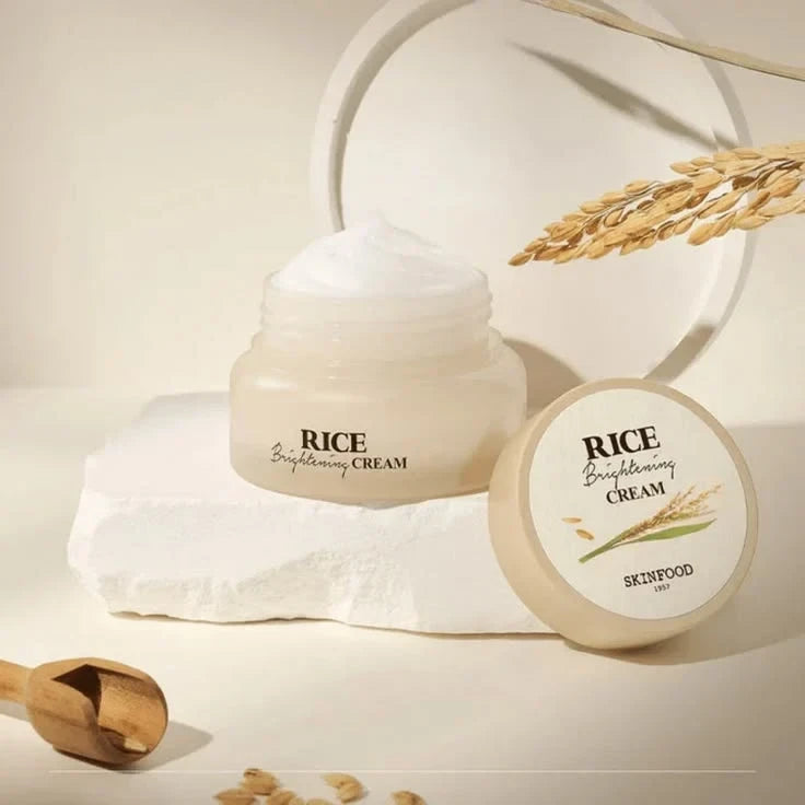 Skinfood Rice Brightening Cream 60ml - Pore Refined & Glass Skin Gel Cream