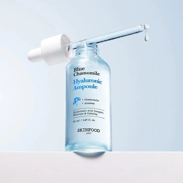 Skinfood Blue Chamomile Hyaluronic Ampoule - Soothing & Hydrating Facial Serum