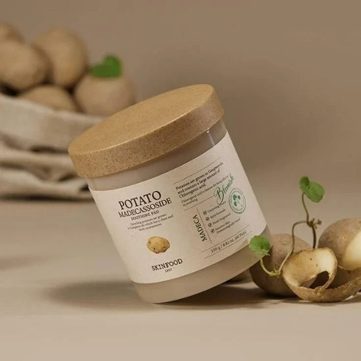 Skinfood Potato Madecassoside Soothing Pad 60 Pads - Calming & Dark Spot Care Toner Pads
