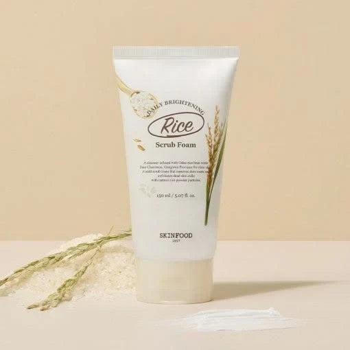 Skinfood Rice Daily Brightening Scrub Foam 150ml - Exfoliating & Radiance Cleanser