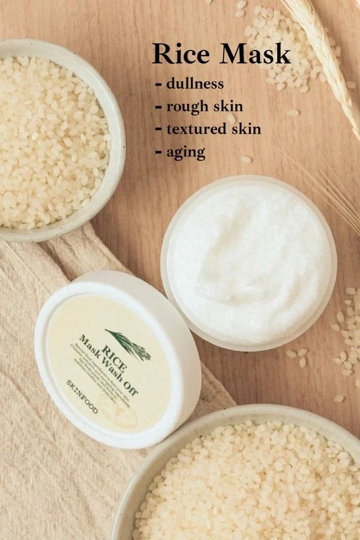 Skinfood Rice Mask Wash Off 100g (3.5oz) - Exfoliating & Brightening Wash-Off Mask