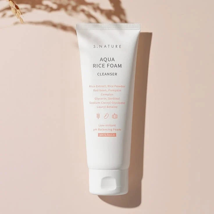 S.Nature Aqua Rice Foam Cleanser - Brightening & Hydrating Daily Face Wash