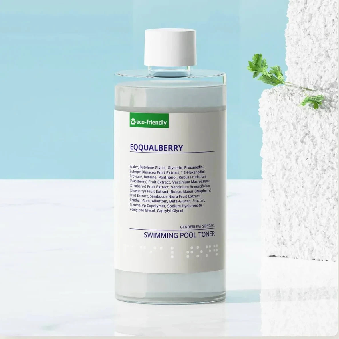 EQQUALBERRY Swimming Pool Toner 300ml - Deeply Hydrating & Gentle Exfoliating Facial Toner
