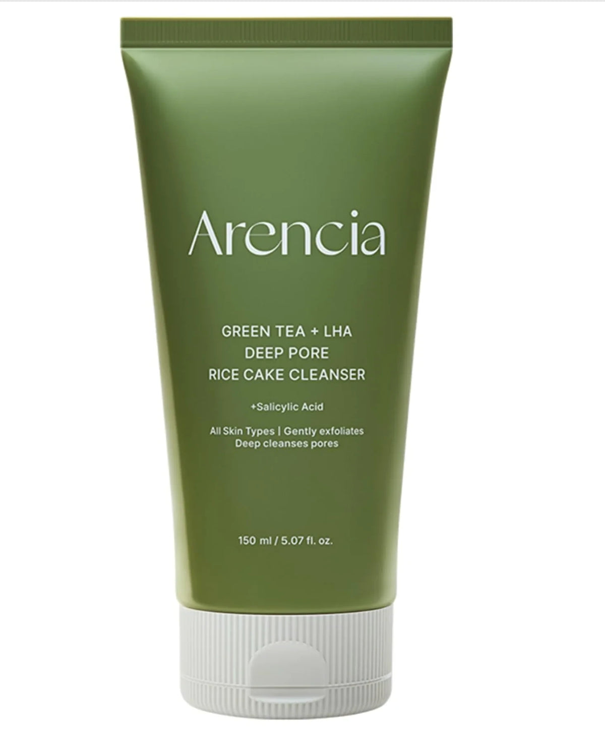 Arencia Green Tea + LHA Deep Pore Rice Cake Cleanser - Exfoliating Face Wash