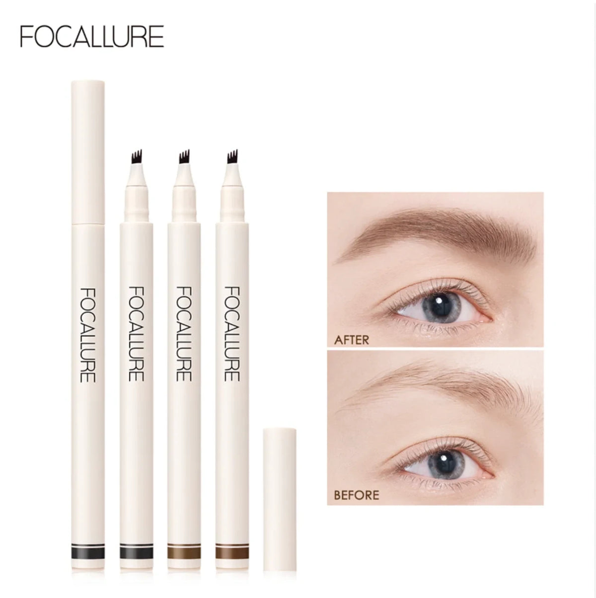 Focallure Tinted Brow Ink Pen 1 Dark Grey - Long Lasting Waterproof Eyebrow Pencil