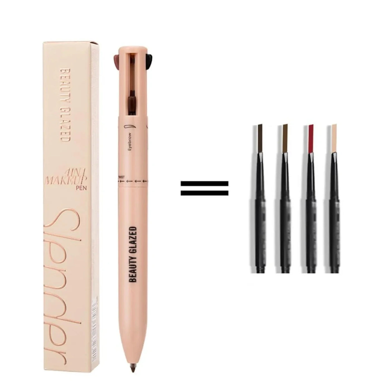 Beauty Glazed 4-in-1 Makeup Pen 102 - Highlighter Eyeliner Eyebrow & Lip Liner