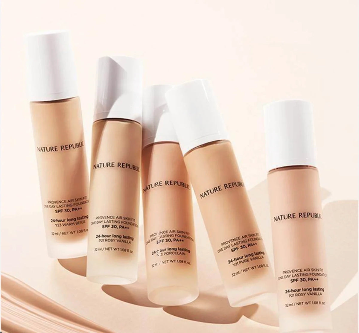Nature Republic Provence Air Skin Fit One Day Lasting Foundation Y21 Pure Vanilla - Long Wear Base