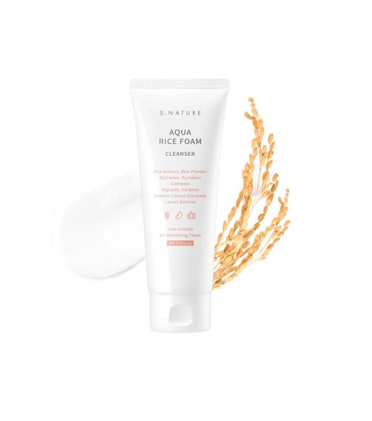 S.Nature Aqua Rice Foam Cleanser - Brightening & Hydrating Daily Face Wash