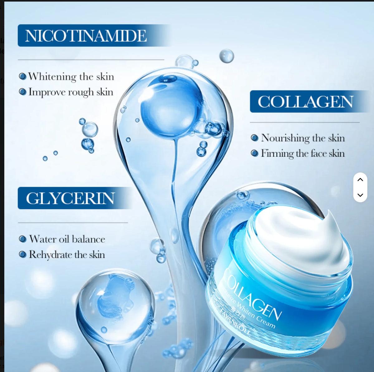 FAYANKOU Collagen Moisturize Whiten Cream - Anti-Aging & Glowing Skin Formula