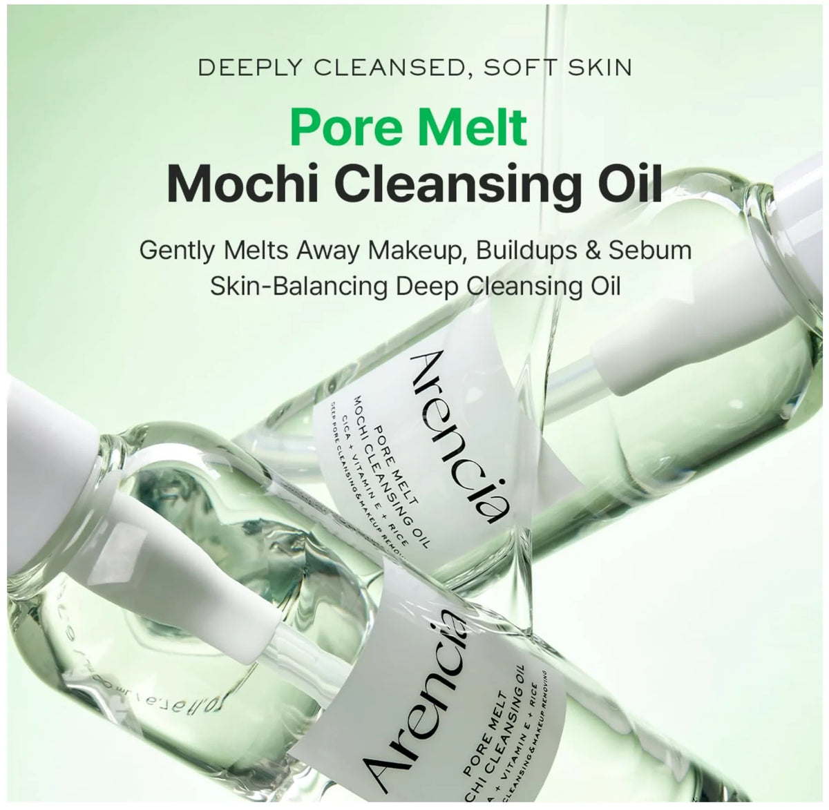 Arencia Pore Melt Mochi Cleansing Oil (200ml) – Deep Pore Makeup Remover & Blackhead Cleanser