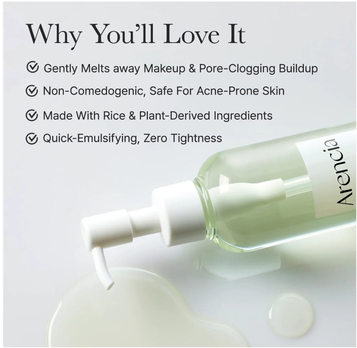 Arencia Pore Melt Mochi Cleansing Oil (200ml) – Deep Pore Makeup Remover & Blackhead Cleanser