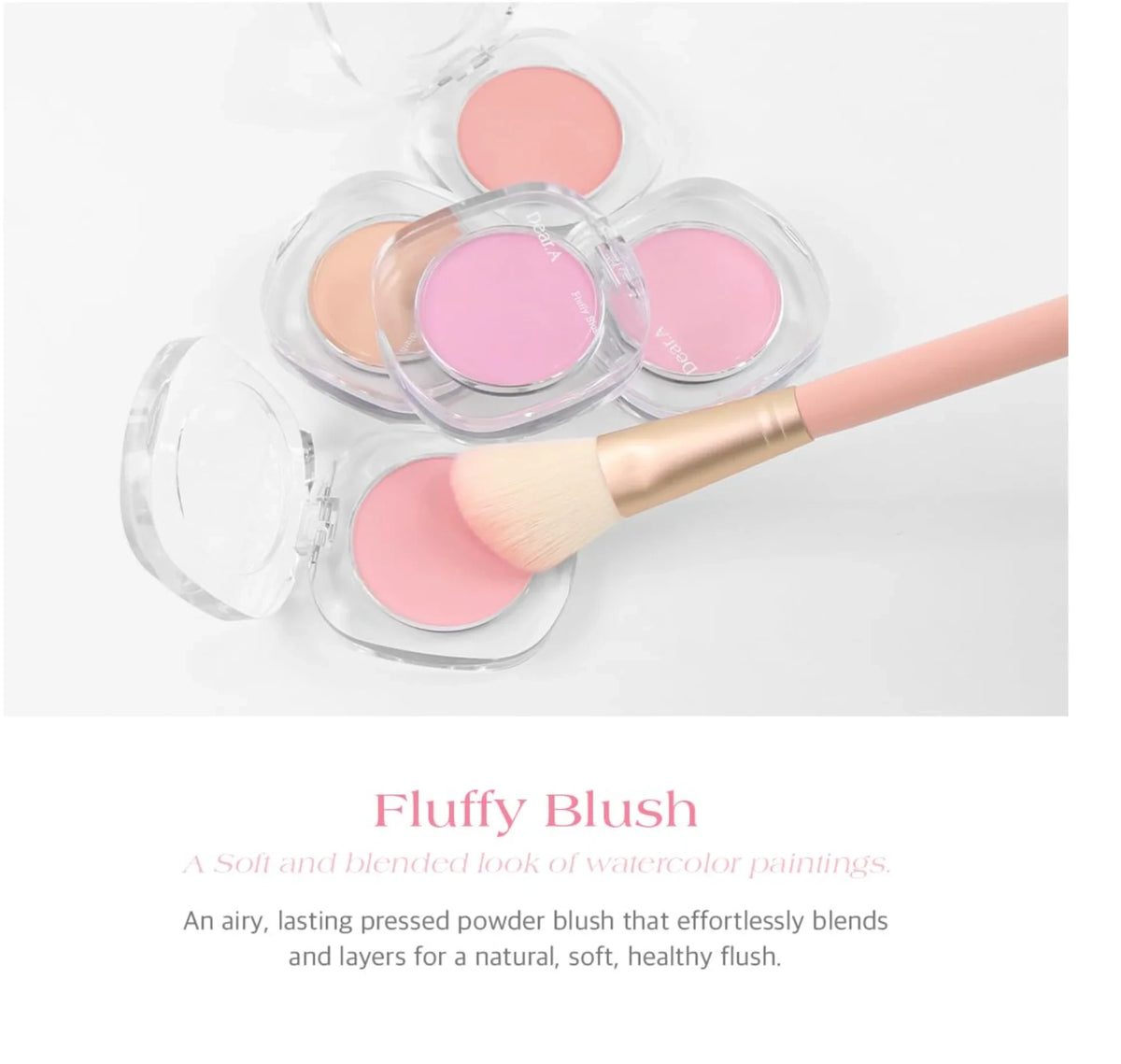 Dear.A Fluffy Blush 02 First Crush - Soft Matte Powder Blusher