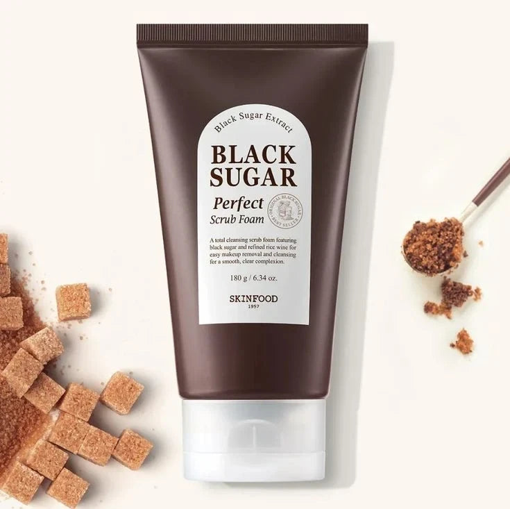 Skinfood Black Sugar Perfect Scrub Foam - 2-in-1 Exfoliating Cleanser