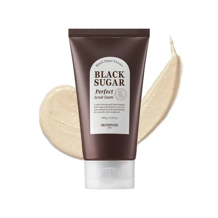 Skinfood Black Sugar Perfect Scrub Foam - 2-in-1 Exfoliating Cleanser
