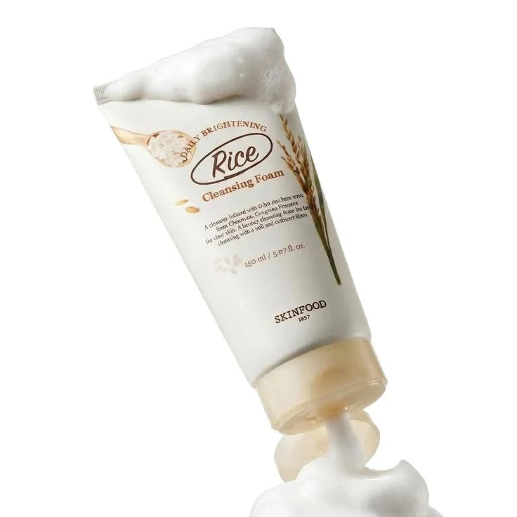 Skinfood Rice Daily Brightening Scrub Foam 150ml - Exfoliating & Radiance Cleanser