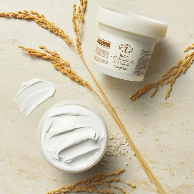 Skinfood Rice Mask Wash Off 100g (3.5oz) - Exfoliating & Brightening Wash-Off Mask