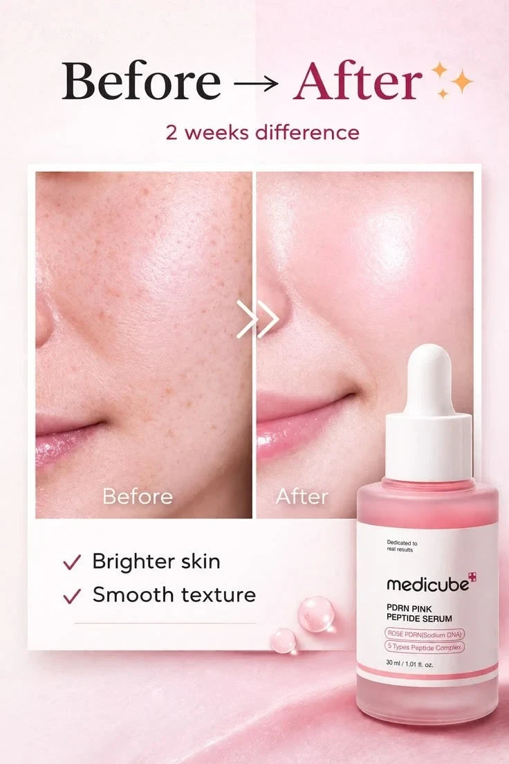 Medicube PDRN Pink Peptide Serum 30ml - Advanced Skin Elasticity & Deep Radiance Serum