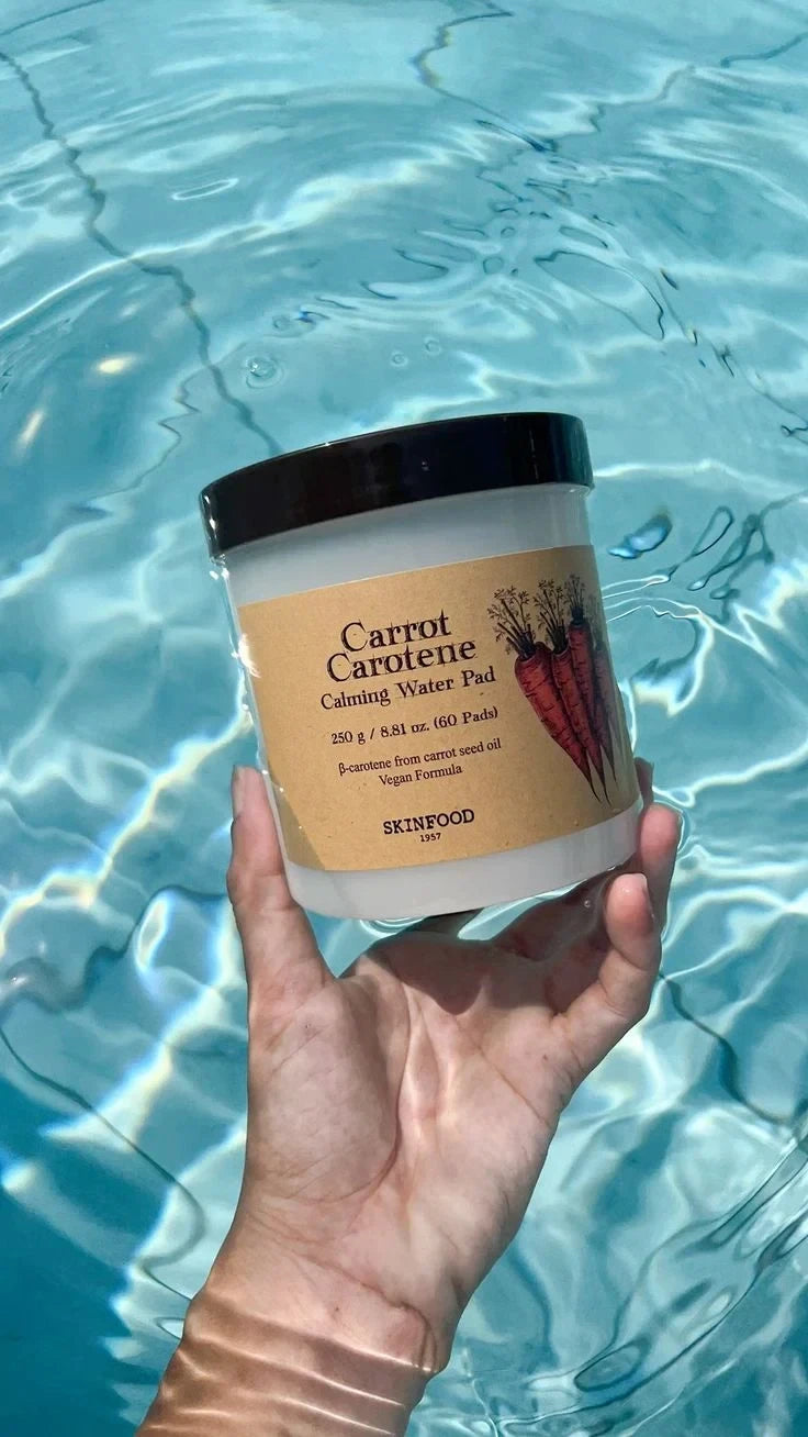 Skinfood Carrot Carotene Calming Water Pad 60 Sheets - Intensive Soothing & Hydrating Toner Pads