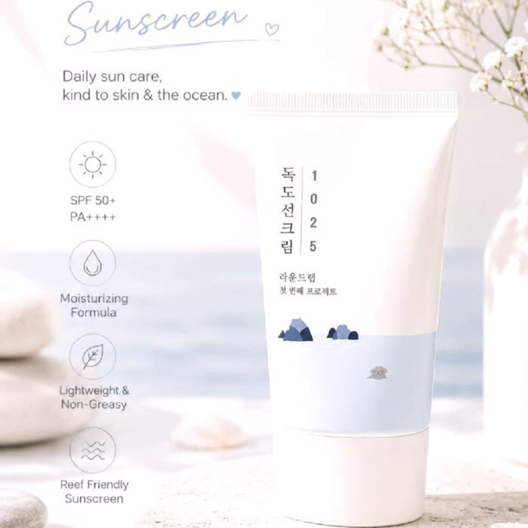 Round Lab 1025 Dokdo Sunscreen SPF50+ PA++++ 50ml - Deeply Hydrating, Lightweight & Non-Greasy Daily Sunscreen