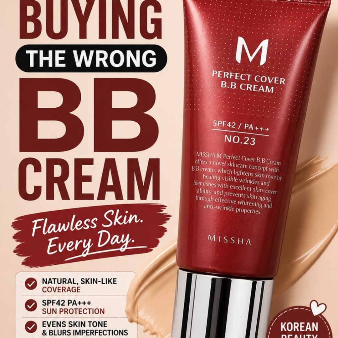 Missha M Perfect Cover BB Cream SPF42 PA+++ (No.25 Warm Beige) 50ml - High Coverage, Anti-Aging & Hydrating Beauty Balm