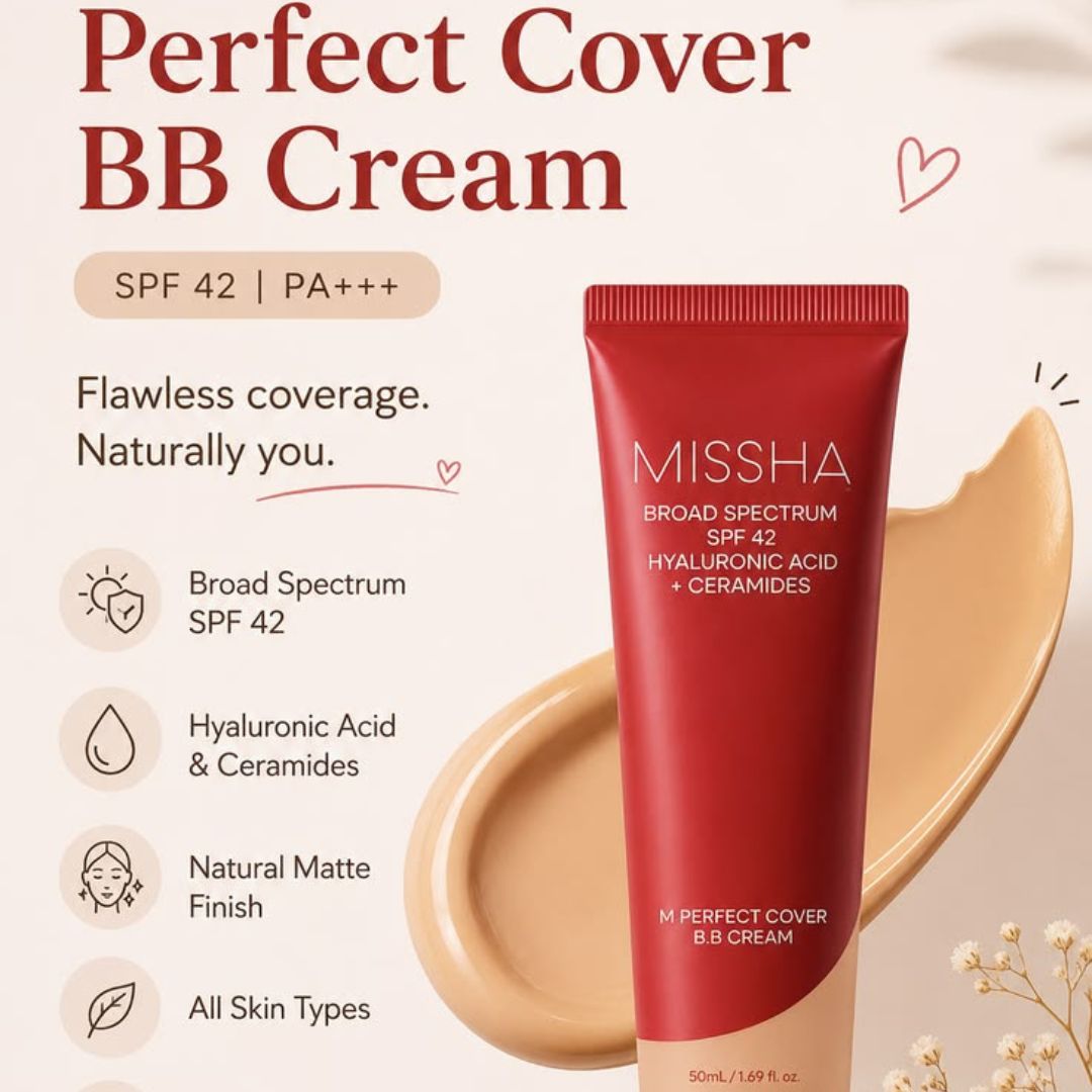 Missha M BB Boomer 40ml - Radiance Boosting, Hydrating & Long-Lasting BB Cream Primer