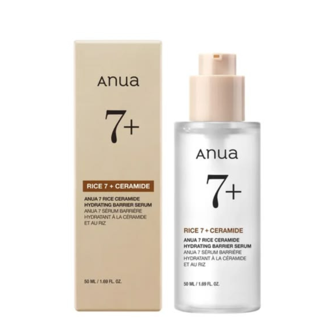 Anua Rice 7 Ceramides Hydrating Barrier Serum 50ml - Deeply Moisturizing, Brightening & Barrier Repairing Face Serum
