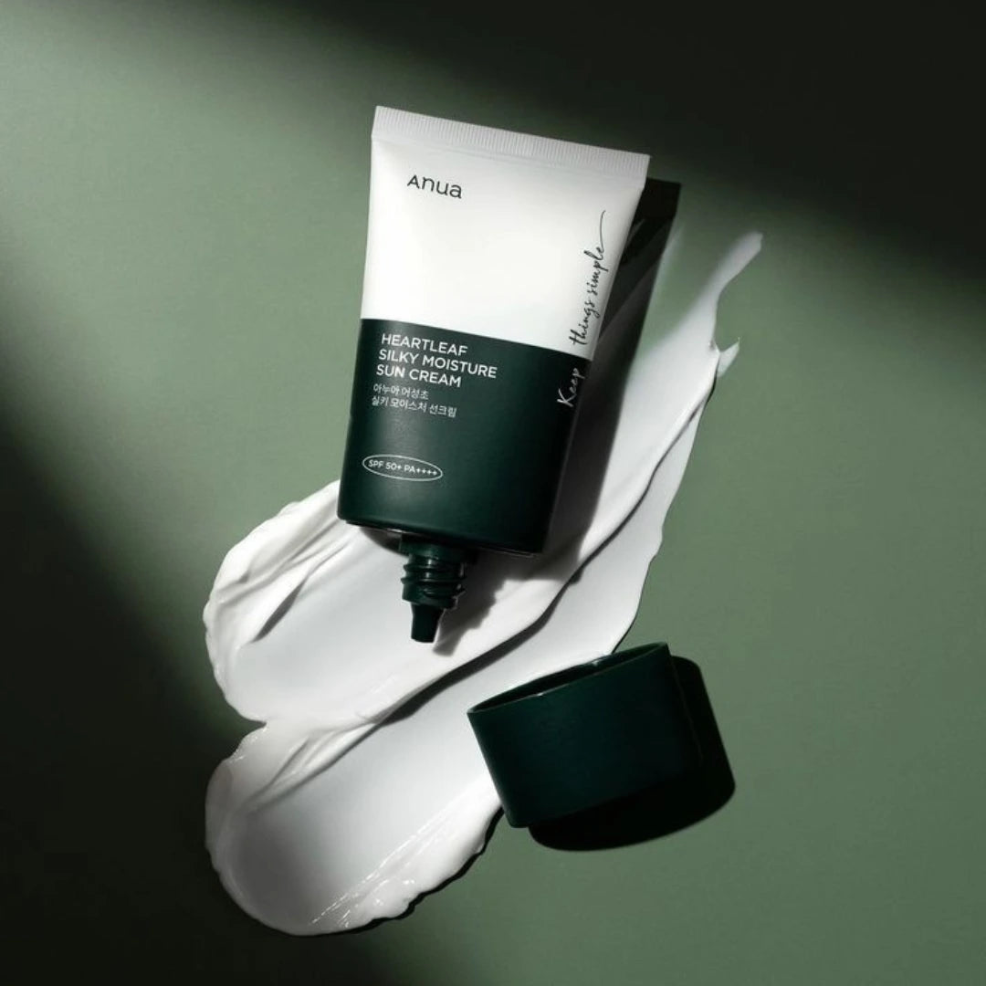 Anua Heartleaf Silky Moisture Sun Cream (Mini - 10ml) - Lightweight, Calming & Hydrating Travel-Size Sunscreen