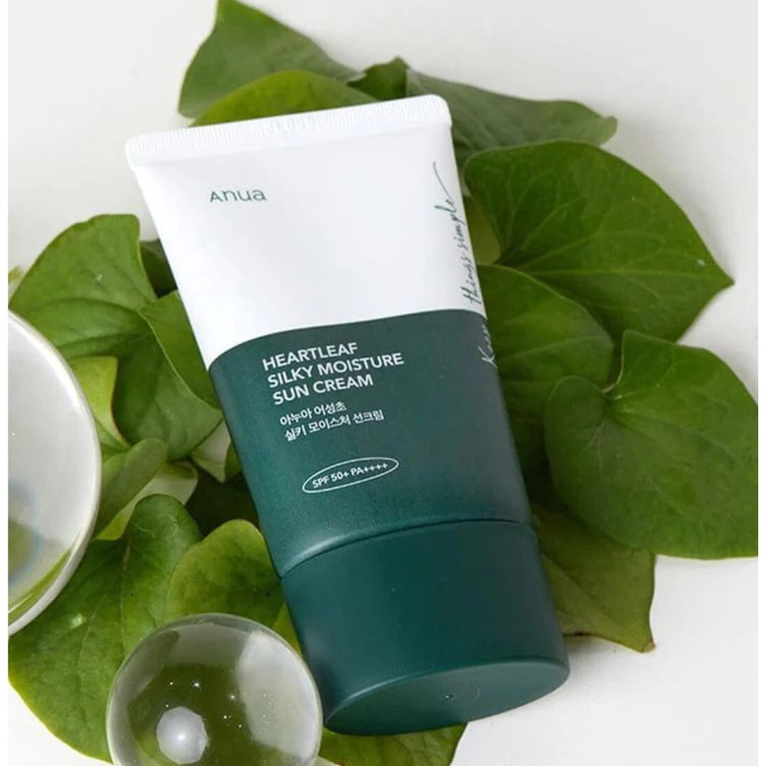 Anua Heartleaf Silky Moisture Sun Cream (Mini - 10ml) - Lightweight, Calming & Hydrating Travel-Size Sunscreen